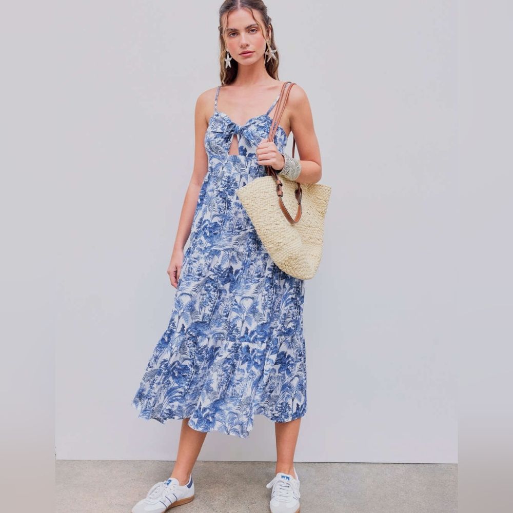 NWT Blue and white midi floral dress